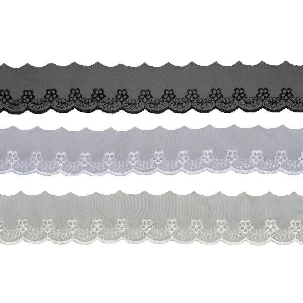 Bordado Inglês Organza 5cm BO002 ArtePunto 13,7m