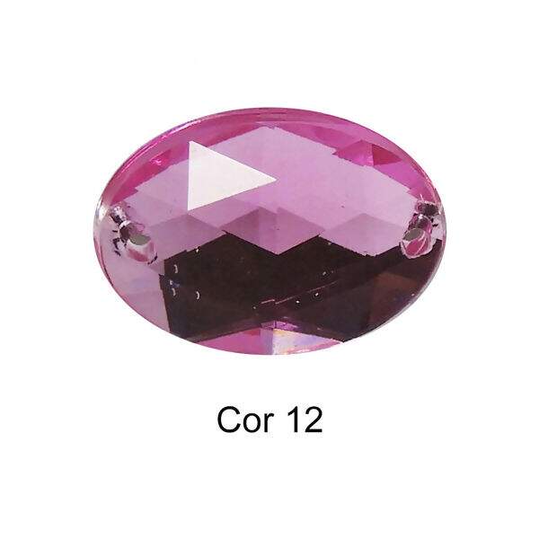 Chaton Oval Acrilico C/Furo Aquarela 10x14mm - PC 100 Unidades