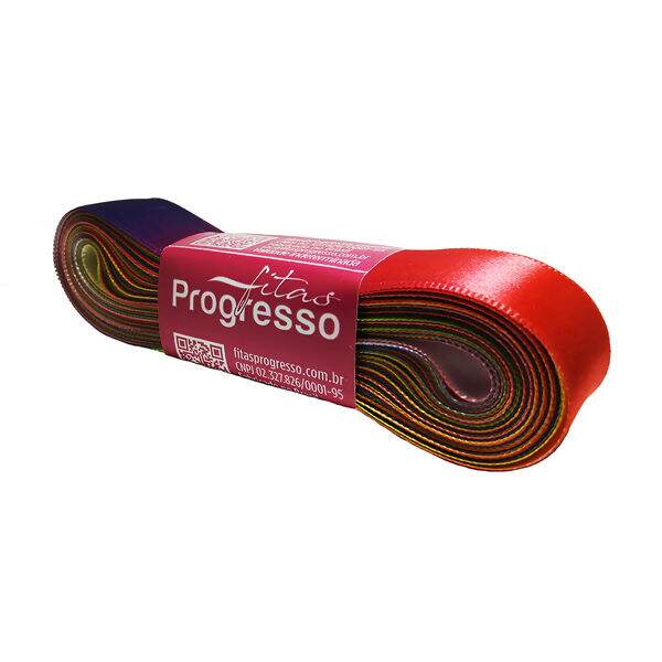 Fita de Cetim 7665 Multicolor 22mm Progresso N°05 10m