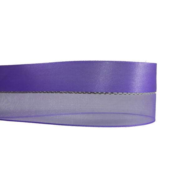 Fita de Cetim c/ Organza Silver 23mm FCOS10 Aquarela N°05 10 m 