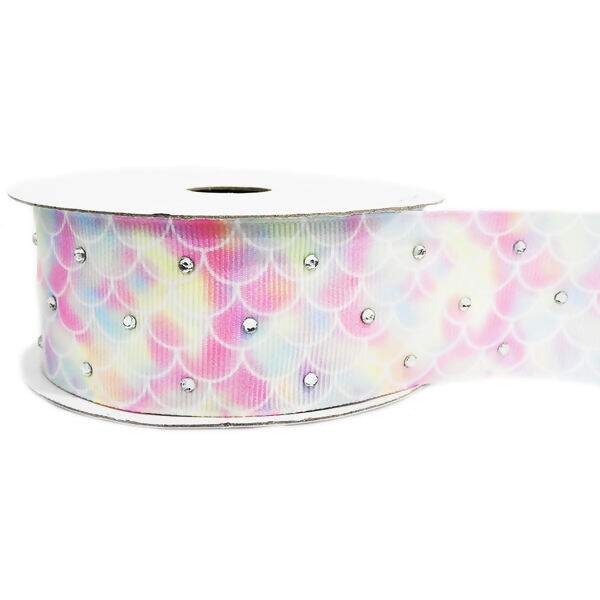 Fita Gorgurão Imp. 38mm C/ Strass Nº 9 Multicor 272 - 10 Jardas