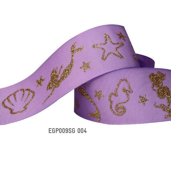 Fita Gorgurão Glitter 38mm Estampada Progresso N°9 10m - EGP SG 004