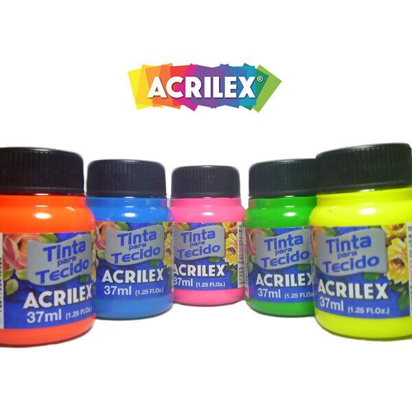 Tinta para Tecido Acrilex Fluorescente 37ml - Unidade