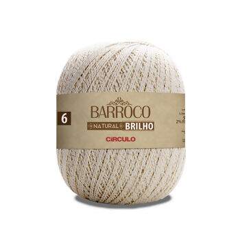 Barbante Barroco Natural Brilho Ouro N°6 Circulo 700G