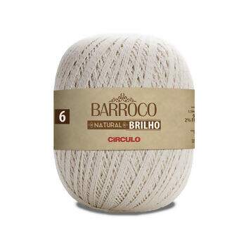 Barbante Barroco Natural Brilho Prata N°6 Circulo 700G