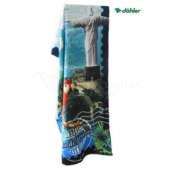 Toalha Praia Dohler Velour - Cristo Redentor - 76x152cm