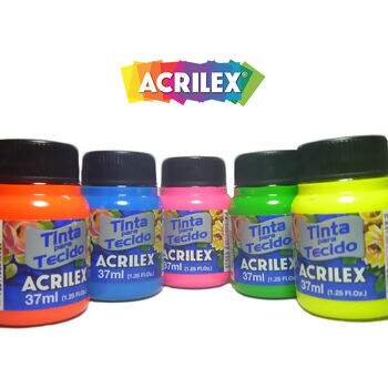 Tinta para Tecido Acrilex Fluorescente 37ml - Unidade