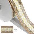 Fita Juta 40mm Importada 9990 Renda Florida Amarela 18m